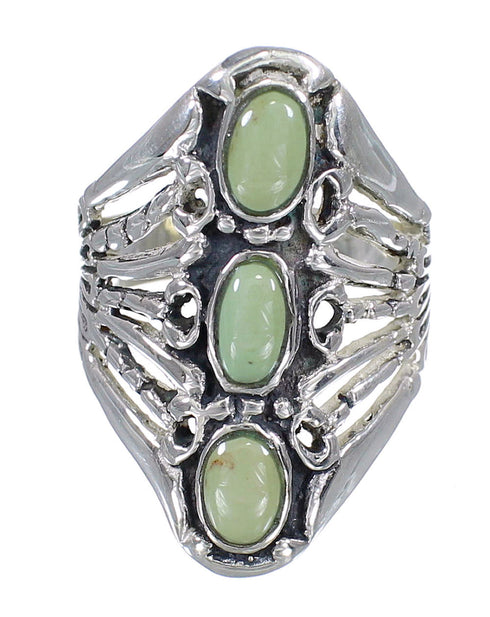 Southwestern Authentic Sterling Silver And Turquoise Ring Size 5-3/4 VX64202